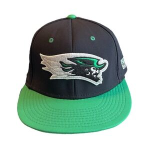 The Game PRO Fitted Football Hat 6-7/8 Black Green Vented RHS Team‎